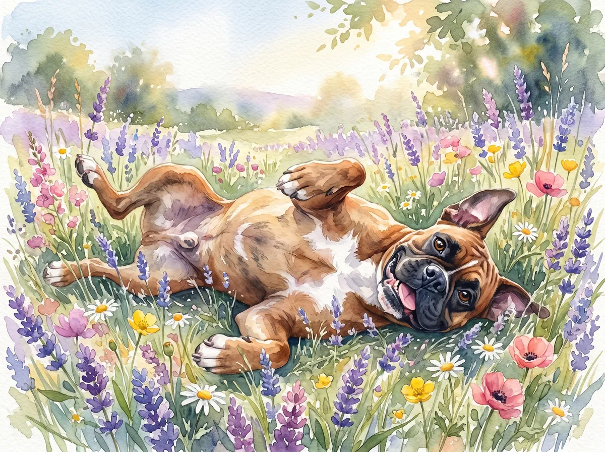 Boxer watercolor calendar month 5